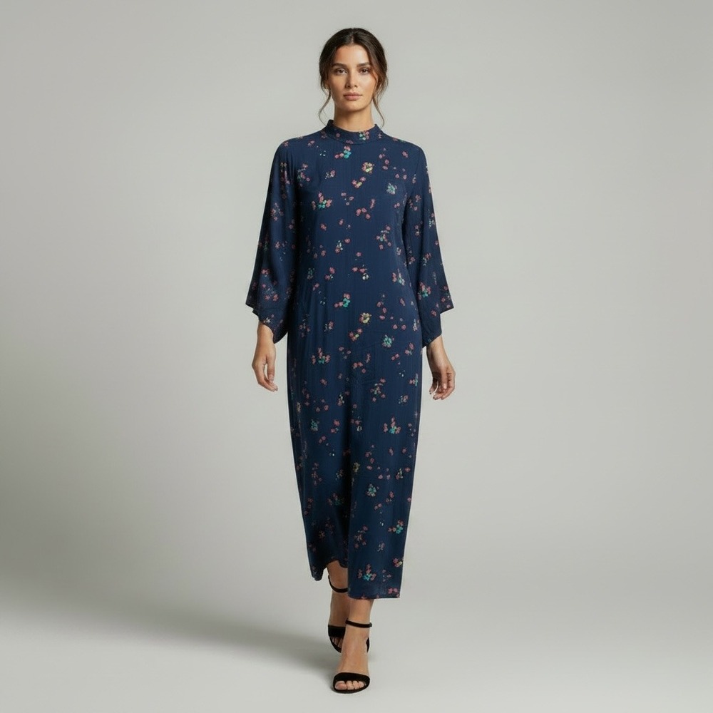 Anthropologie Angelique Prairie Kimono Sleeve Maxi Midi Cottagecore Dress M 8-10